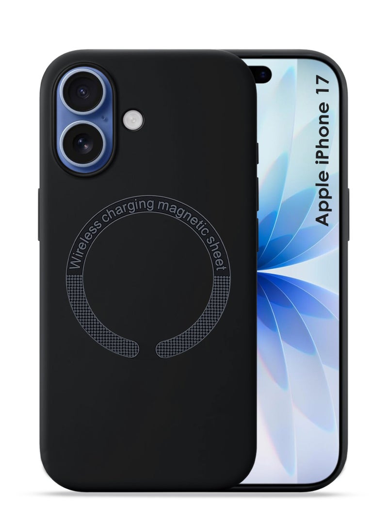 Apple iPhone 17 Silicone Magsafe Case, Ultra-Hybrid Soft Back Case Cover Compatible With Magsafe, Camera Protection, Shockproof Bumper Case Cover For Apple iPhone 17 - Black - Image 1