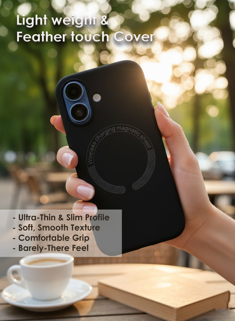 Apple iPhone 17 Silicone Magsafe Case, Ultra-Hybrid Soft Back Case Cover Compatible With Magsafe, Camera Protection, Shockproof Bumper Case Cover For Apple iPhone 17 - Black - Image 3