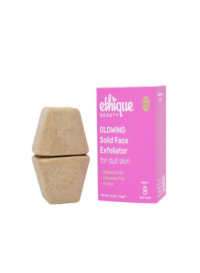 Ethique Glowing - Solid Face Exfoliator for Dull Skin -Vegan, Zero-Waste, Plastic-Free, Cruelty-Free, 3.9 oz (Pack of 1: 2 bars) - Image 1