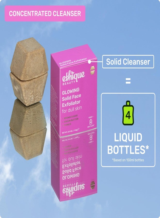 Ethique Glowing - Solid Face Exfoliator for Dull Skin -Vegan, Zero-Waste, Plastic-Free, Cruelty-Free, 3.9 oz (Pack of 1: 2 bars) - Image 4