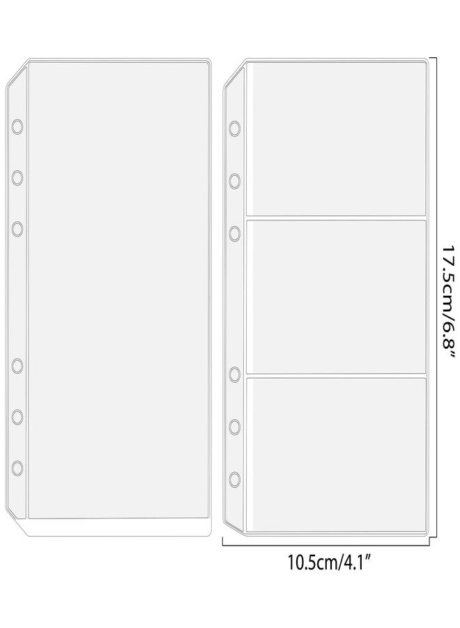 Bremorou 12 Pcs A6 Binder Sleeves A6 PVC Cash Envelopes 6 Holes Binder Pockets Card Sleeves Waterproof PVC Pockets Clear Cash Envelopes Clear Zipperless Binder Pouch for Protect Store Your Cash Invoices Coupon - Image 2