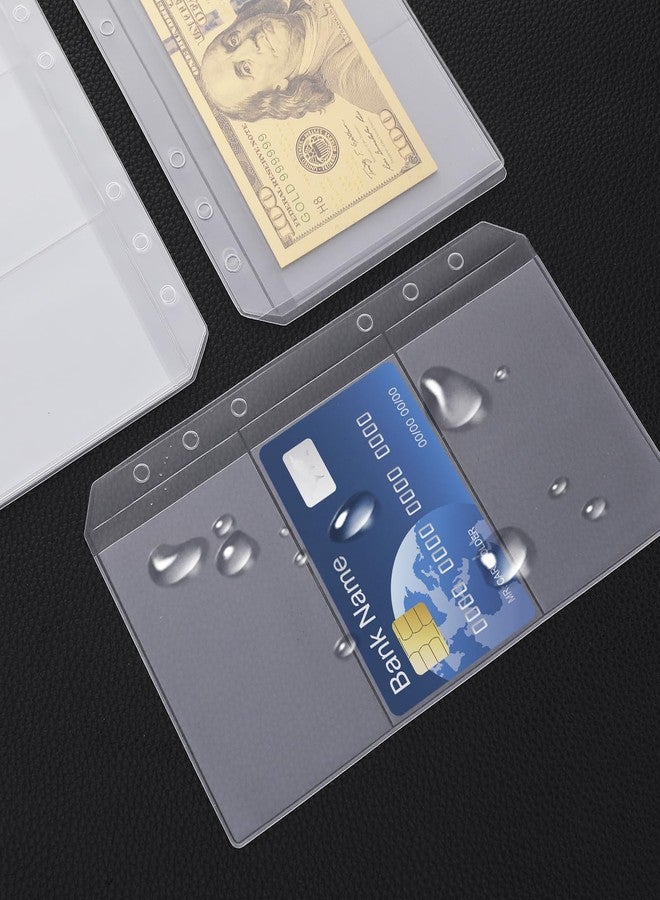 Bremorou 12 Pcs A6 Binder Sleeves A6 PVC Cash Envelopes 6 Holes Binder Pockets Card Sleeves Waterproof PVC Pockets Clear Cash Envelopes Clear Zipperless Binder Pouch for Protect Store Your Cash Invoices Coupon - Image 4