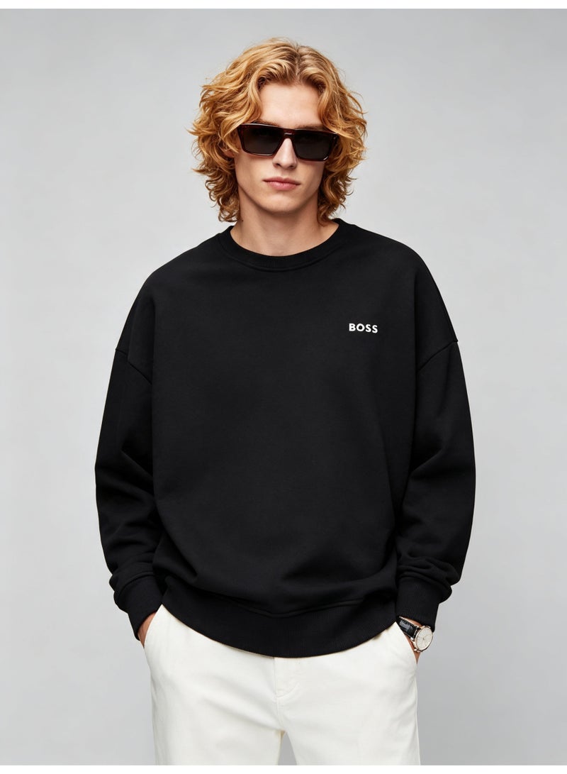 BOSS Men’s and Women’s Crew Neck Sweatshirt Casual Long Sleeve Top Black - Image 5