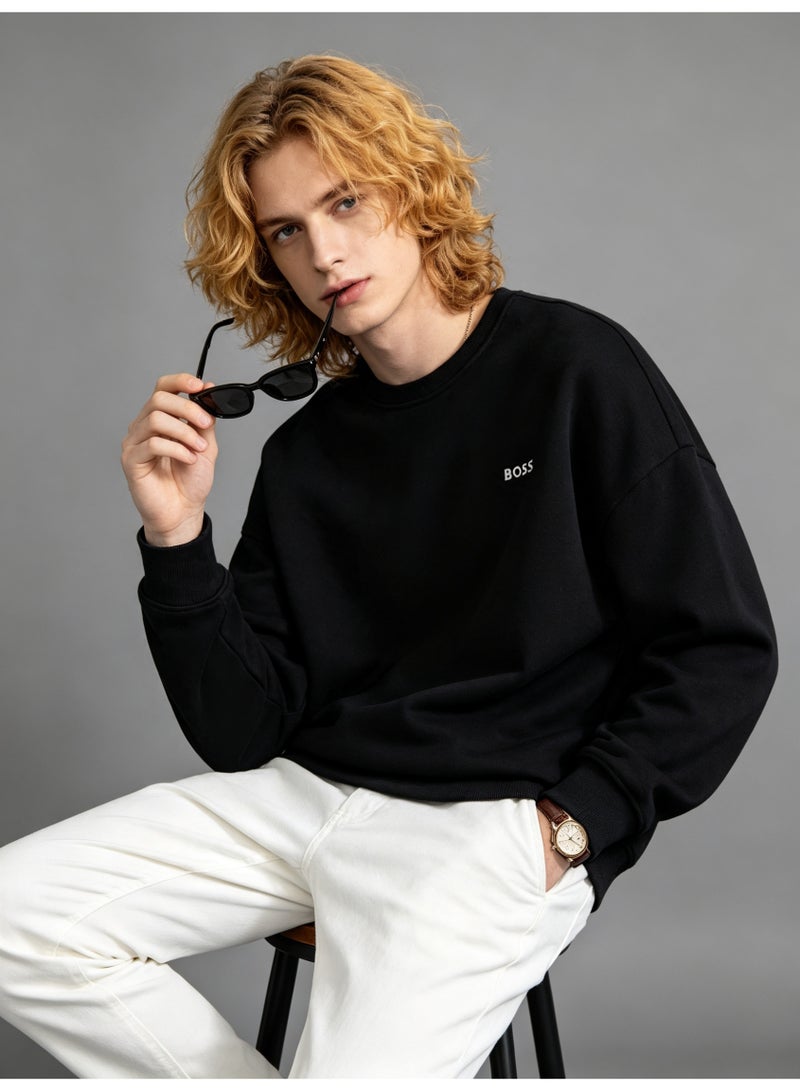 BOSS Men’s and Women’s Crew Neck Sweatshirt Casual Long Sleeve Top Black - Image 1