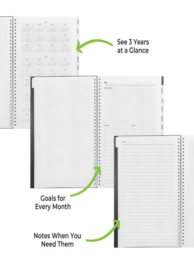 WallDeca Academic Planner 2025-2026, Daily, Weekly & Monthly Planner, July 2025 - June 2026, Student Notes Pages, Twin-Wire Binding Day and Weekly Agenda for School & Work (8.5 x 11-Inches, Black) - Image 3