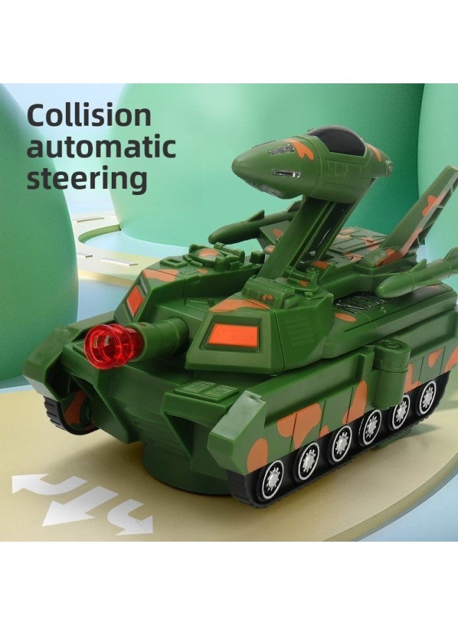 Loquat Children's Puzzle Transformation Tank Aircraft Armored Car Universal Light Music Electric Toy Model Robot Boy-Color:Universal Aircraft Turns Into A Tank  Rechargeable Model - Image 3