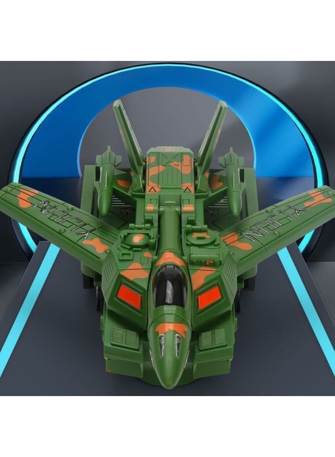 Loquat Children's Puzzle Transformation Tank Aircraft Armored Car Universal Light Music Electric Toy Model Robot Boy-Color:Universal Aircraft Turns Into A Tank  Rechargeable Model - Image 4