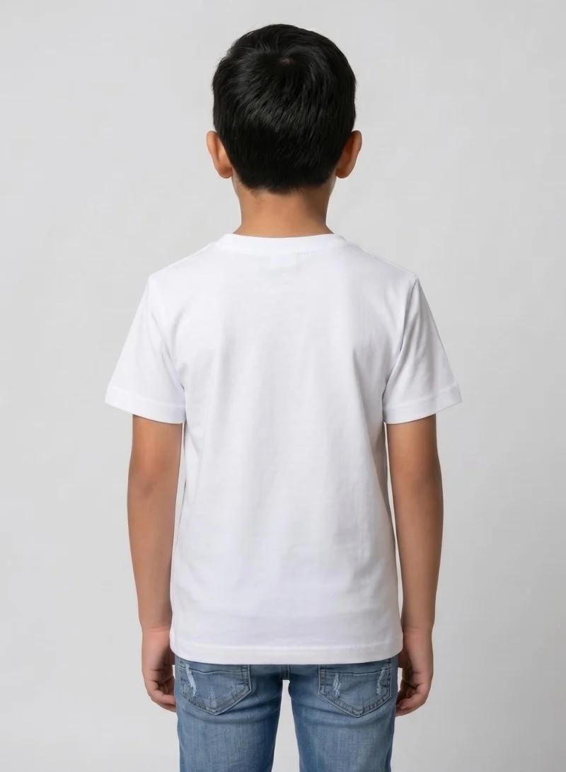 بيبي كلو Boys Cool Robot White T-Shirt