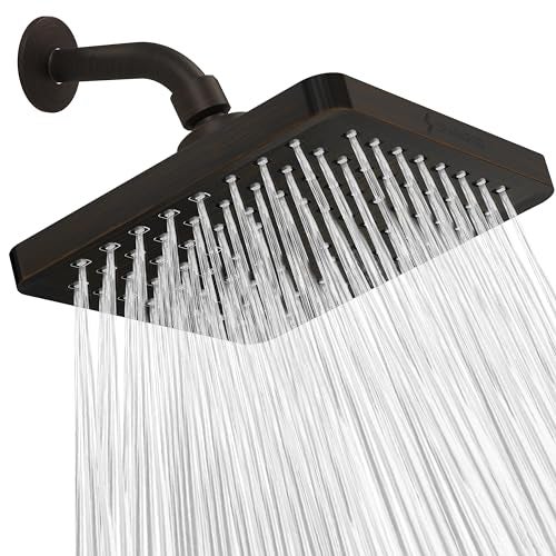 SparkPod Shower Head - High Pressure Rain - Premium Quality Luxury Design - 1-Min Install - Easy Clean Adjustable Replacement for Your Bathroom Shower Heads (Vintage Oil Rubbed Bronze, 8 Inch Square) - Image 1