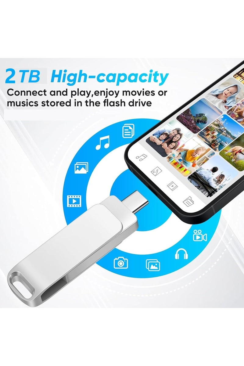 INSIJAM Flash Drive 2TB Usb 3.0 Memory Stick Thumb Drive Usb Photo Storage Memory Stick External Storage Compatible Compatible With Iphone Android Laptops and Tablets - Image 5
