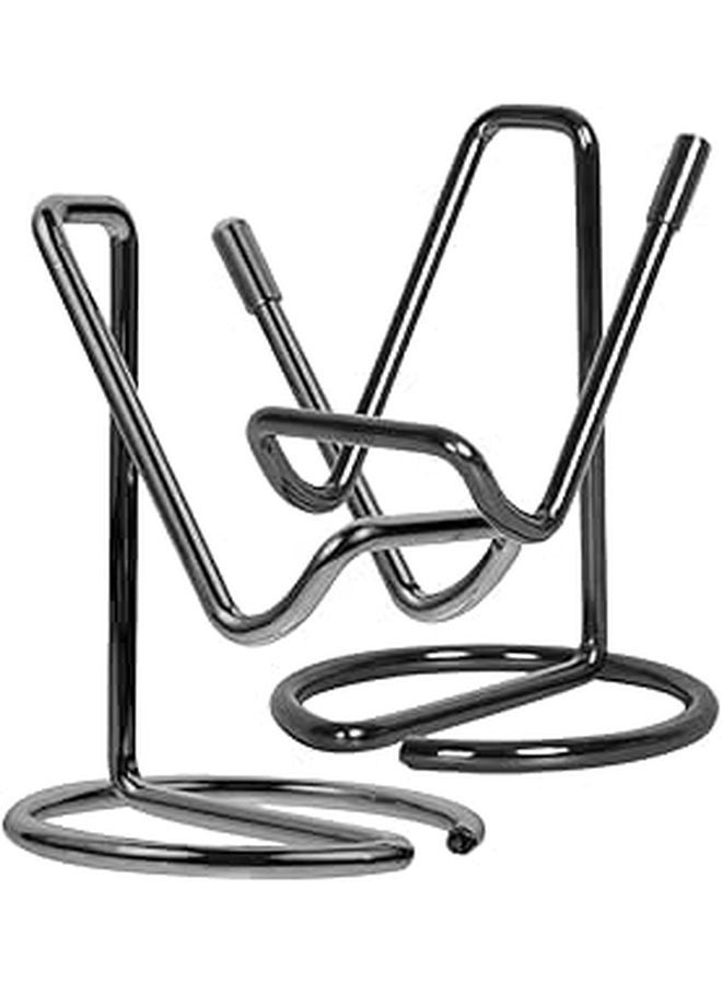 2 Pack Black Iron Art Phone Stand Stable Base Holder For Office Home Desk - Image 1
