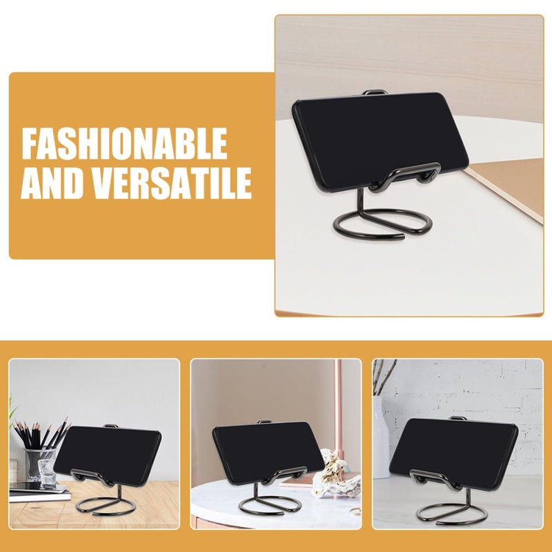 2 Pack Black Iron Art Phone Stand Stable Base Holder For Office Home Desk - Image 5