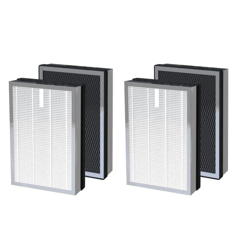 BesReyDa 4 Pack 25 Replacement Filters Compatible with 25 B1S1W1 Air Purifier 3in1 True Hepa and Activated Carbon Filter