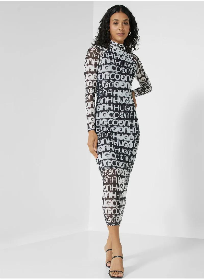 HUGO Printed Knitted Dress