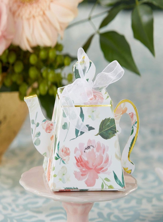 Kate Aspen Vintage Floral Tea Party Teapot Favor Boxes (Set of 24) - Perfect for Wedding Favors For Guests, Bridal Showers Brunches, Baby Showers, Birthdays - Image 1