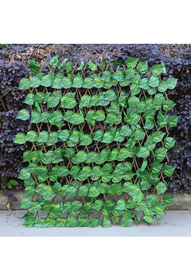 لينجوي سياج خشبي بورقة خضراء اصطناعية - Image 2