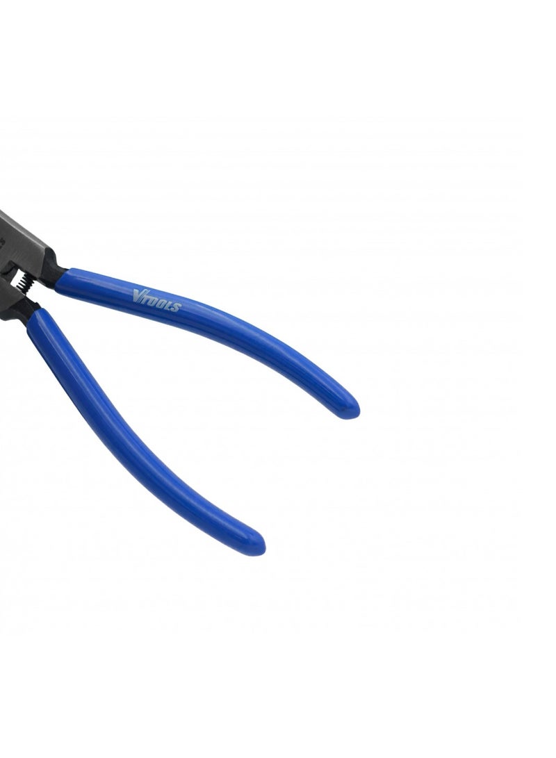 VTOOLS 7 Inch Carbon Steel External Circlip Plier With Bent Tips, Heavy Duty Retaining Ring Pliers, Black With Blue PVC Dipped Handle - Image 5