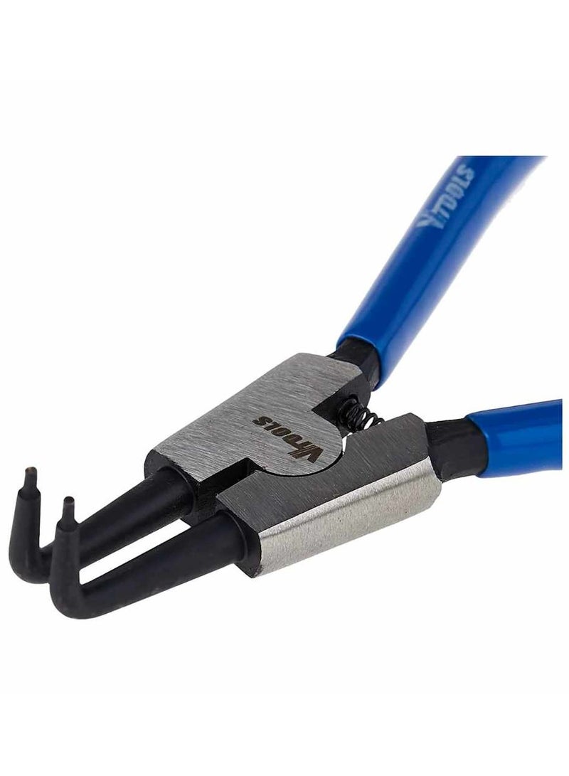 VTOOLS 7 Inch Carbon Steel External Circlip Plier With Bent Tips, Heavy Duty Retaining Ring Pliers, Black With Blue PVC Dipped Handle - Image 4