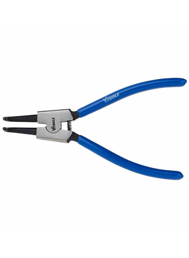 VTOOLS 7 Inch Carbon Steel External Circlip Plier With Bent Tips, Heavy Duty Retaining Ring Pliers, Black With Blue PVC Dipped Handle - Image 1