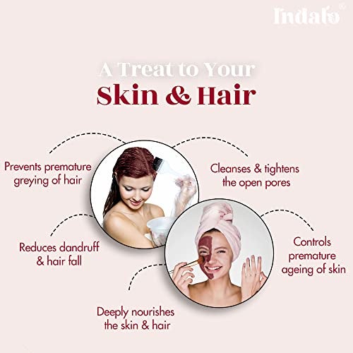 Indalo Hibiscus Flower Powder, Organic Hibiscus Rosa-Sinensis for Hair & Skin Care, Exfoliates the Dead Skin Cells, Prevents Premature Greying, Cruelty-Free & Vegan | Hibiscus powder (100gm) - Image 2