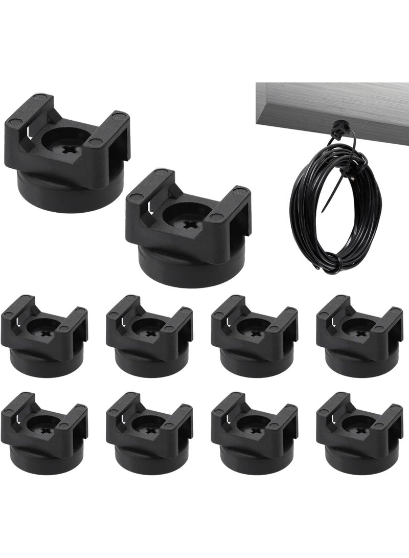 SYOSI Magnetic Cable Tie Mounts, Strong Magnet Base Holders for Zip Ties, Multipurpose Wire Organizer for Home, Office, Car, and Boat Electrical Management, Useful Cable OrganizersTools (Black, 10 Units) - Image 1