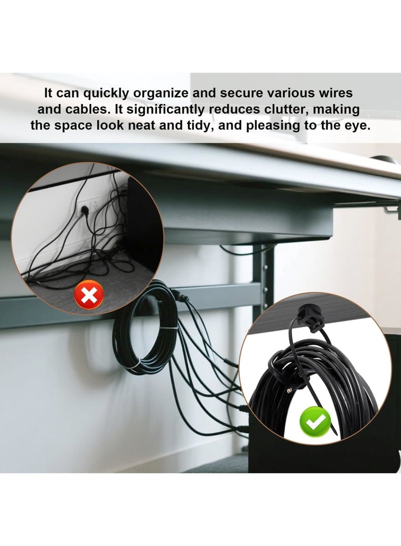 SYOSI Magnetic Cable Tie Mounts, Strong Magnet Base Holders for Zip Ties, Multipurpose Wire Organizer for Home, Office, Car, and Boat Electrical Management, Useful Cable OrganizersTools (Black, 10 Units) - Image 3