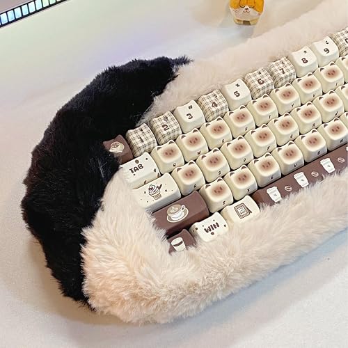 GEKUCAP Coffee Theme Siamese Cat Keycaps, 133 Keys Cute Mao Profile Keycap Dye-Sublimation, Custom Cat Shaped PBT Keycaps for Cherry Gateron MX Swithes Mechanical Gaming Keyboards - Image 3