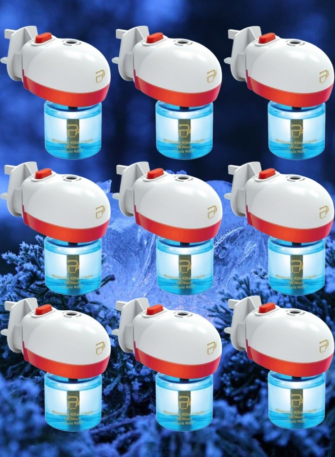 PYRON 9 Pieces Electric Mosquito Killer Device With Free 360-Hour Refill Liquid, 1 Bottle Of 45 Ml, With A Floral Fragrance - Image 1