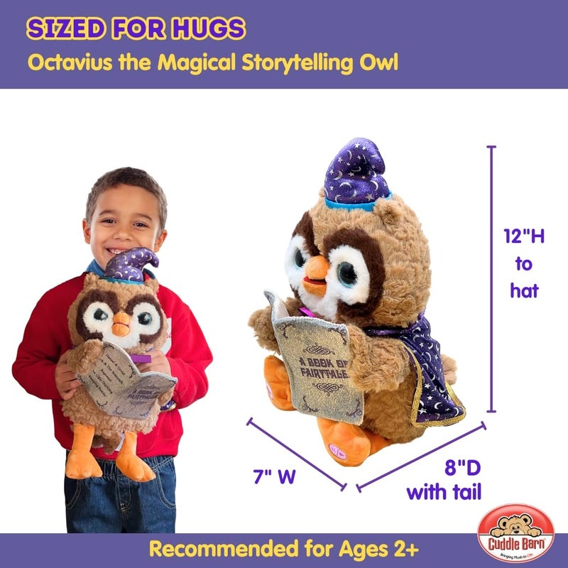 Cuddle Barn  Octavius The Storytelling Owl 12 Animated Stuffed Animal Plush Toy  Eyes Light Up Mouth Moves and Head Sways  Wizard Owl Recites 5 FairyTales - Image 3