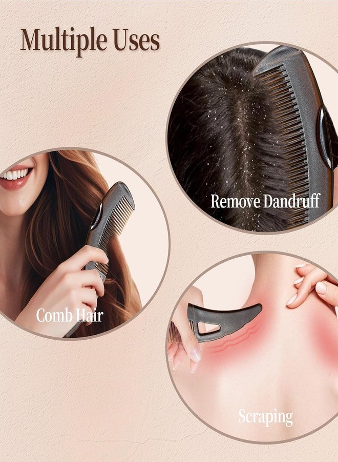 Vrunshi Dandruff Comb with Self-Cleaning Hollow Teeth & Massage Handle | Scalp Detox Comb for Flakes, Itch & Oil Removal | Anti-Dandruff Hair Comb for Women, Men & Kids | Deep Cleansing Tool - Image 3