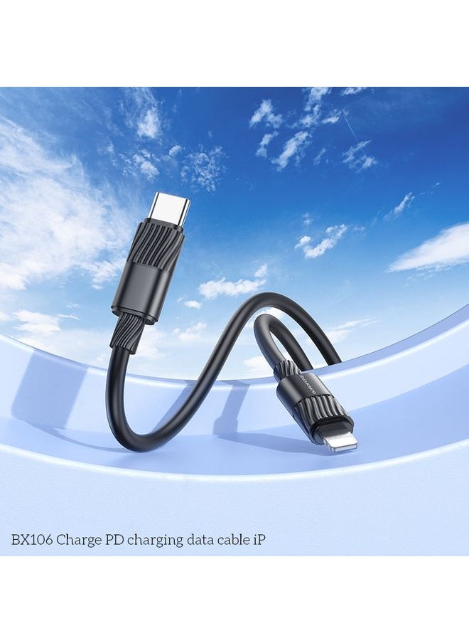 BOROFONE - Borofone BX106 27W USB-C / Type-C to 8 Pin Fast Charge Data Cable, Length:1m(Black) - Image 1