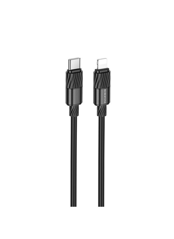 BOROFONE - Borofone BX106 27W USB-C / Type-C to 8 Pin Fast Charge Data Cable, Length:1m(Black) - Image 1