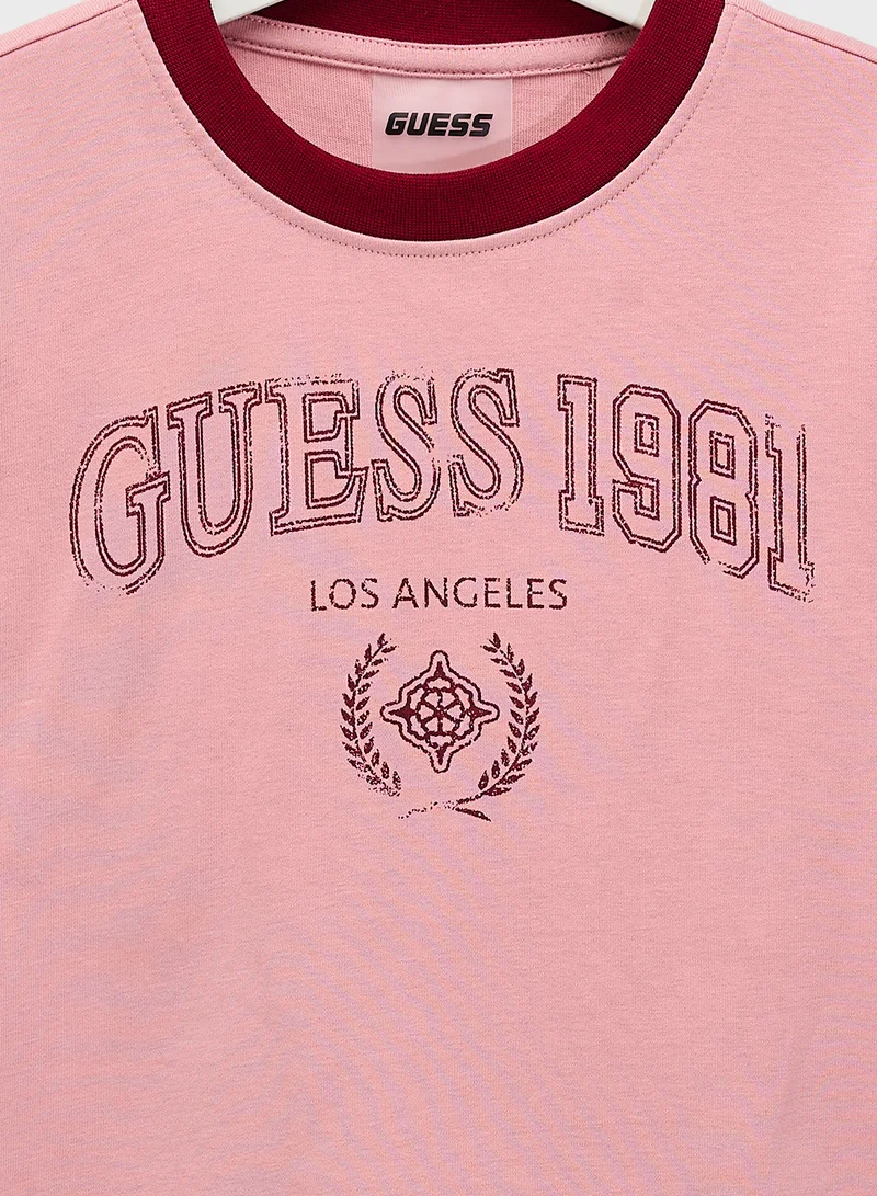 جس Kids Logo Crew Neck T-Shirt