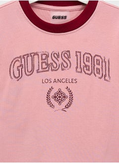 GUESS Kids Logo Crew Neck T-Shirt  - Image 3