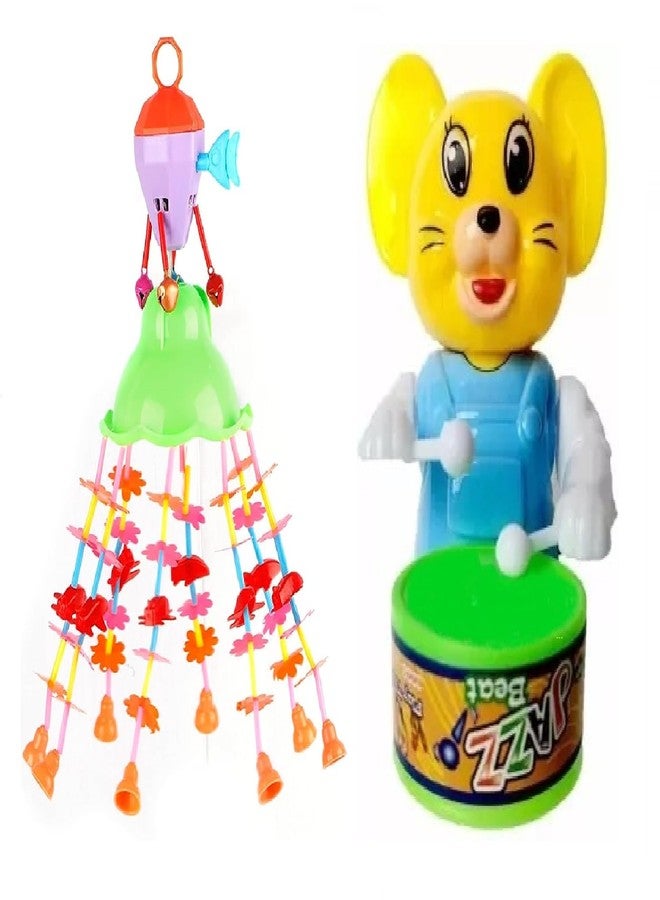 SHANVI Toys Merry go Round for Infants no.11, Attachable to Cradle or Window, Soothing Music and Various Shapes for Developing Imagination and Thinking (JHO-CAT-3 Cut rettel Toys-03) - Image 1