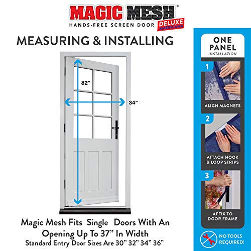 Magic Mesh Deluxe, White | Magnetic Screen Door, Heavy Duty, Magnetic Closure, Door Net, Patio Screen, Sliding Door Screen, Bug Screen for Doorways, Kid & Pet Friendly | Size 39" x 83" (Pack of 1) - Image 4
