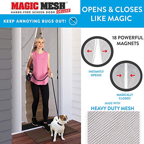 Magic Mesh Deluxe, White | Magnetic Screen Door, Heavy Duty, Magnetic Closure, Door Net, Patio Screen, Sliding Door Screen, Bug Screen for Doorways, Kid & Pet Friendly | Size 39" x 83" (Pack of 1) - Image 3