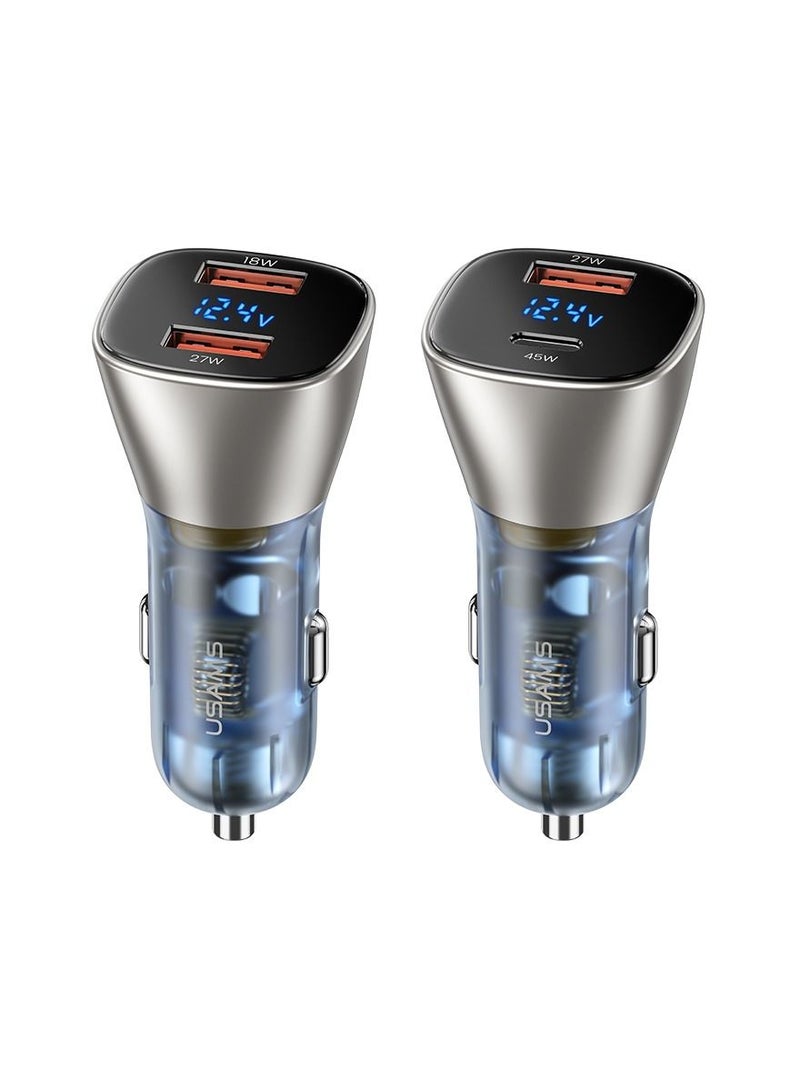 Usams C29 Dual Ports Digital Display Fast Car Charger A+A - Image 4