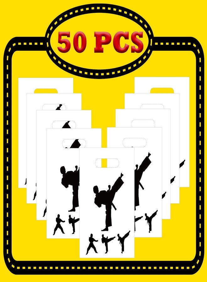 كوبا بلاي مجموعة أكياس التايكوندو من كوبا بلاي (٥٠ قطعة) - لوازم حفلات بطابع الكونغ فو والمصارعة - أكياس بلاستيكية لهدايا حفلات استقبال المولود وأعياد الميلاد - Image 3