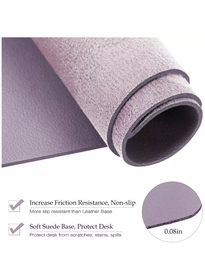 Towwi Desk Pad 90×43cm Waterproof Leather Desk Mat – Large Smooth Surface Mouse & Keyboard Pad (GrayPink) - Image 4