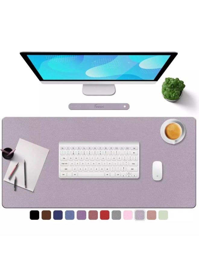 Towwi Desk Pad 90×43cm Waterproof Leather Desk Mat – Large Smooth Surface Mouse & Keyboard Pad (GrayPink) - Image 1