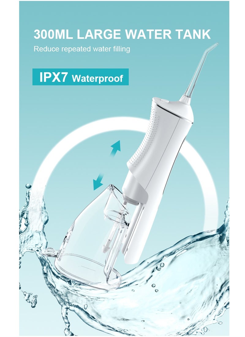 DOSCHER Portable Water Dental Flosser For Teeth Cleaning Dental Oral Irrigator With 4 Modes Scalable 4 Jet Nozzles IPX7 Water Resistance 300ML  - Image 5