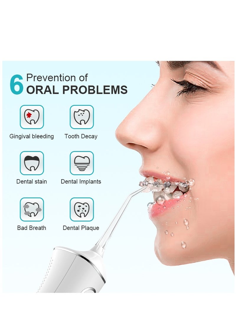DOSCHER Portable Water Dental Flosser For Teeth Cleaning Dental Oral Irrigator With 4 Modes Scalable 4 Jet Nozzles IPX7 Water Resistance 300ML  - Image 3