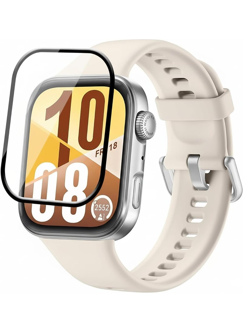 Screen Protector For Huawei Watch Fit 4, 3D Curved Soft Edge Protective Film [Anti-Scratch] [Bubble Free] [Ultra Shatterproof] [High Sensitive] (Not Glass) For Huawei Watch Fit4 - Image 1