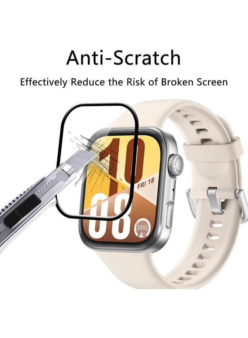 Screen Protector For Huawei Watch Fit 4, 3D Curved Soft Edge Protective Film [Anti-Scratch] [Bubble Free] [Ultra Shatterproof] [High Sensitive] (Not Glass) For Huawei Watch Fit4 - Image 4