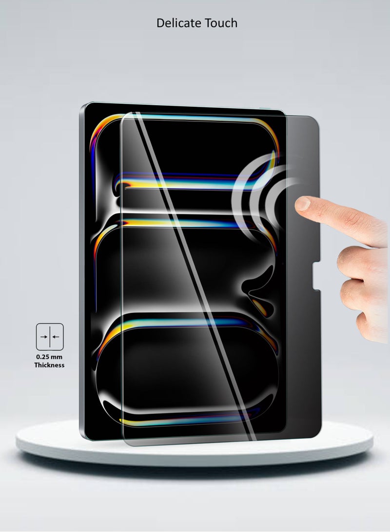 Wtech Premium Series Curved Edges Full Cover Privacy Tempered Glass Screen Protector For Apple iPad Pro 13 5G 2024 (7th Generation) 13 Inch Clear - Image 4