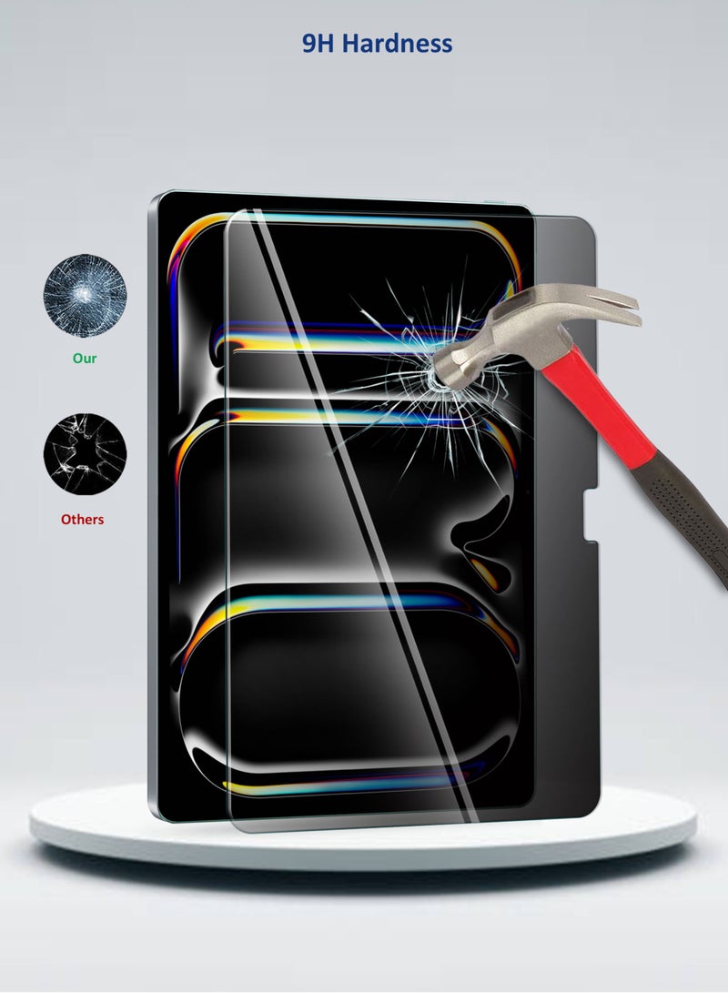 Wtech Premium Series Curved Edges Full Cover Privacy Tempered Glass Screen Protector For Apple iPad Pro 13 5G 2024 (7th Generation) 13 Inch Clear - Image 5