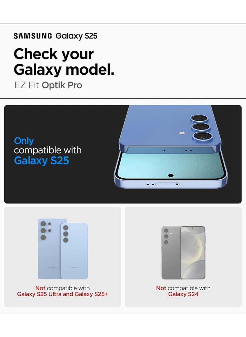 Spigen GLAStR EZ-Fit Optik PRO HD Samsung Galaxy S25 Camera Lens Protector [2 PACK] - Black  - Image 2