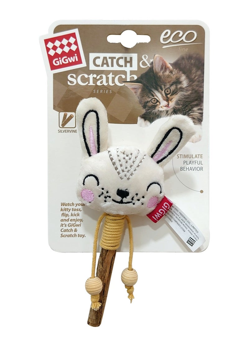 Rabbit Catch & Scratch Eco line with Slivervine Leaves and Stick