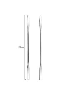 Luzen 2Pcs Stainless Steel Cosmetic Mixing Makeup Spatula Nail Art Palette Stick Stirring Rod Mixer Artist Tool For Beauty Salon Color Cream Mixing Professional And Personal Use Silver  - Image 5